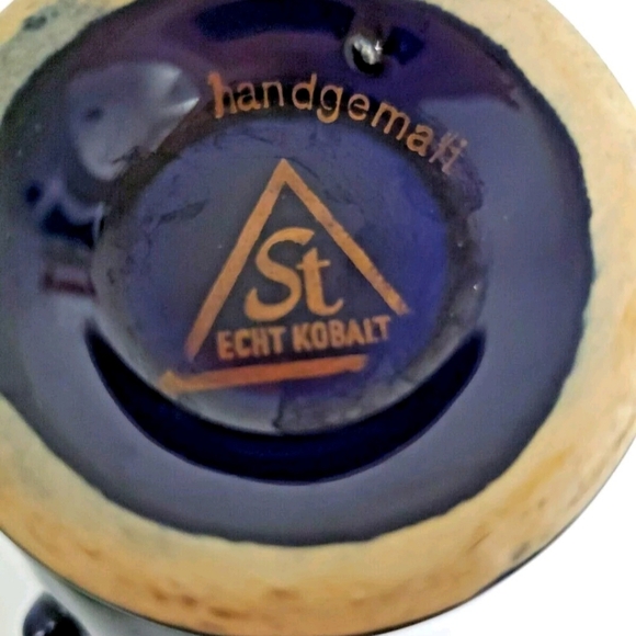 Echt Kobalt Cobalt Blue Vintage Porcelain Vase/Pitcher 4.25" Pre-owned - Picture 7 of 7